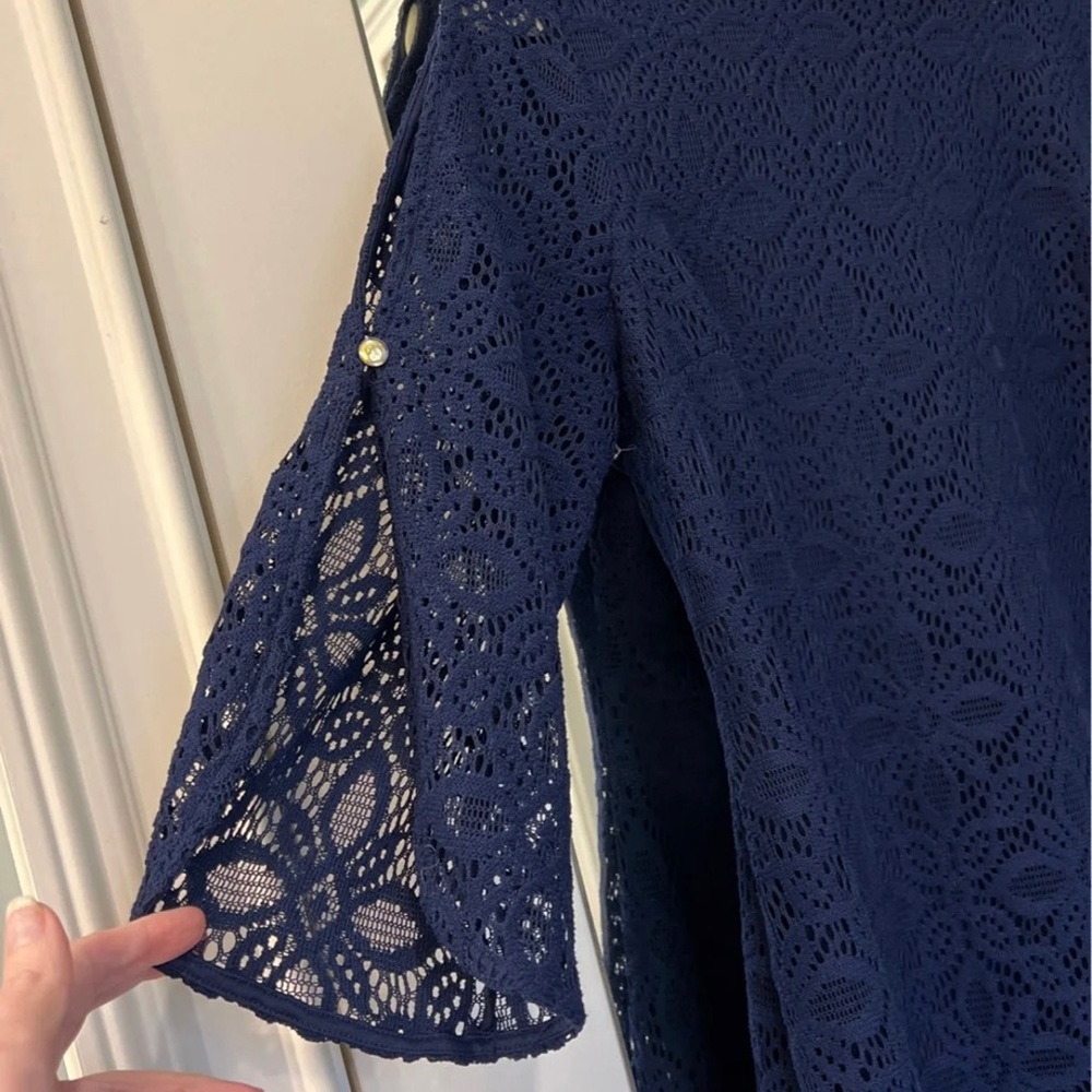 Kaari Blue Navy Lace Dress Size Large